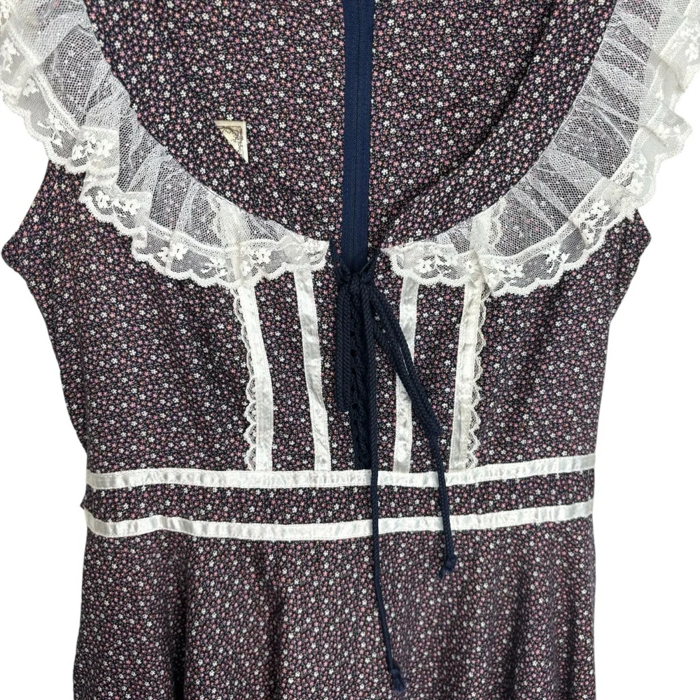 GUNNE SAX by Jessica Vintage Rare Purple Floral Prairie Dress Size 13 Sleeveless - Picture 3 of 15